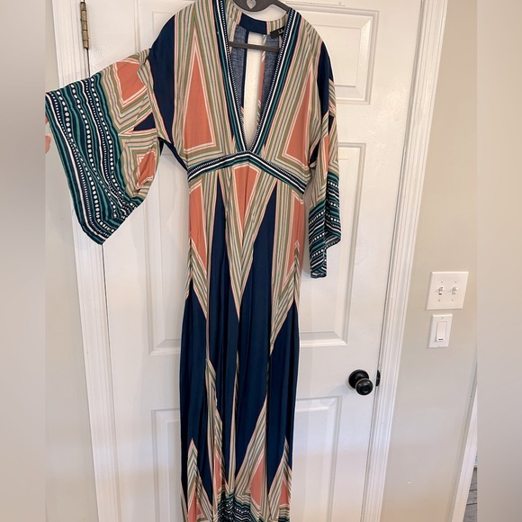 Lulus Montecito Printer Maxi Dress Sz S - Picture 2 of 7